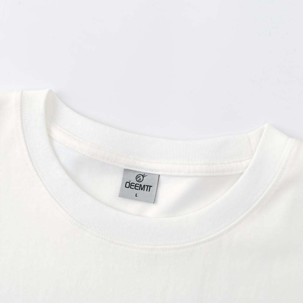 OIEEMTT Cotton Oversize T-shirt Loose Screen Printing Short Sleeve Top Graphic Summer Tee